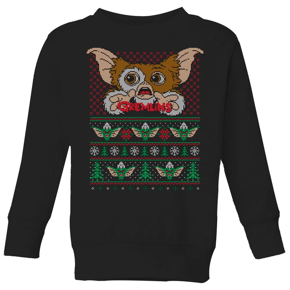 Gremlins Ugly Knit Kids' Christmas Sweater - Black - 3-4 Years Image 1