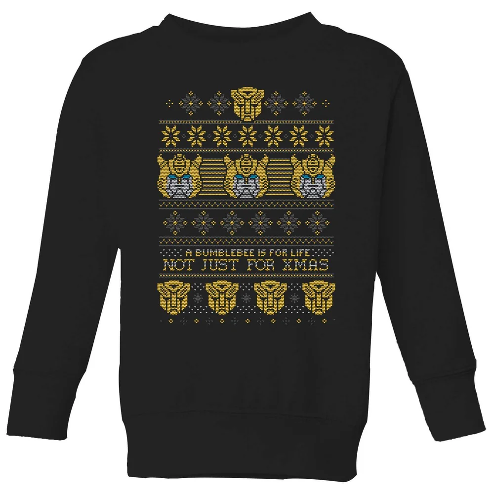 Bumblebee Classic Ugly Knit Kids' Christmas Sweater - Black - 3-4 Years Image 1