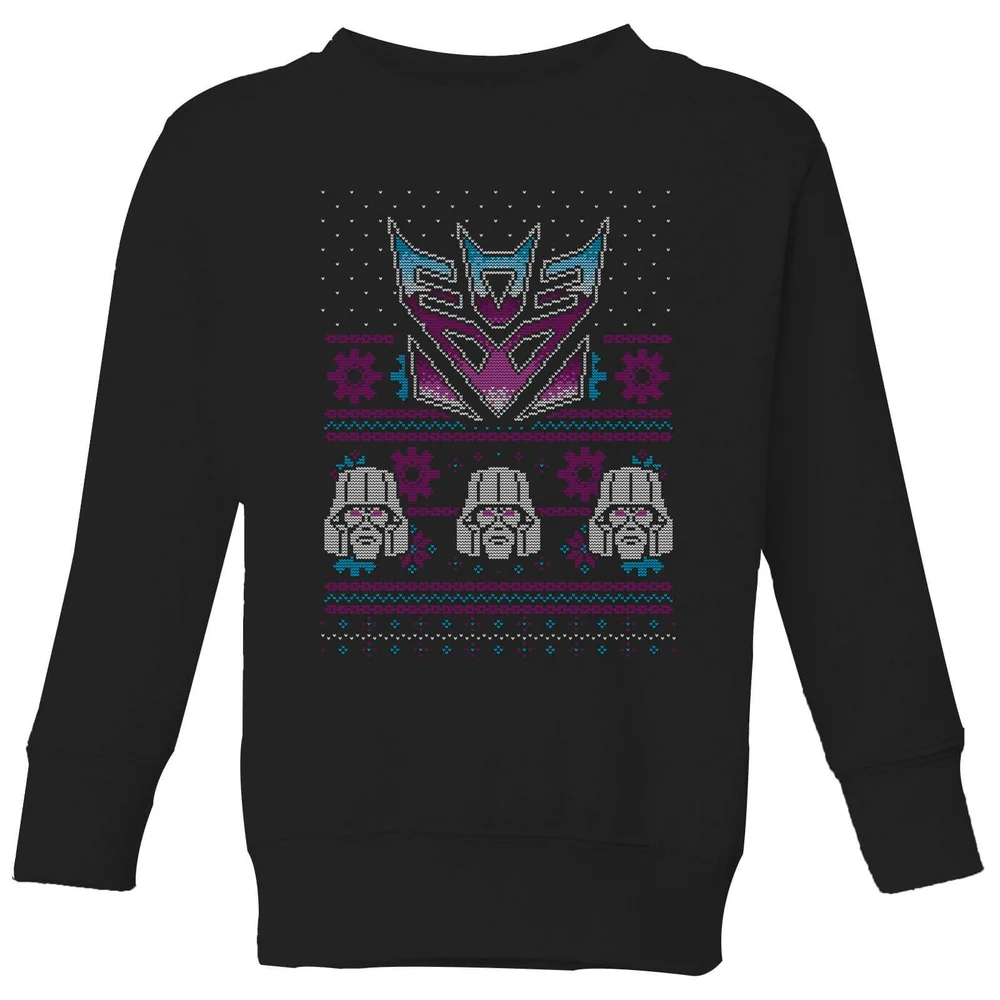 Decepticons Classic Ugly Knit Kids' Christmas Sweater - Black - 3-4 Years Image 1