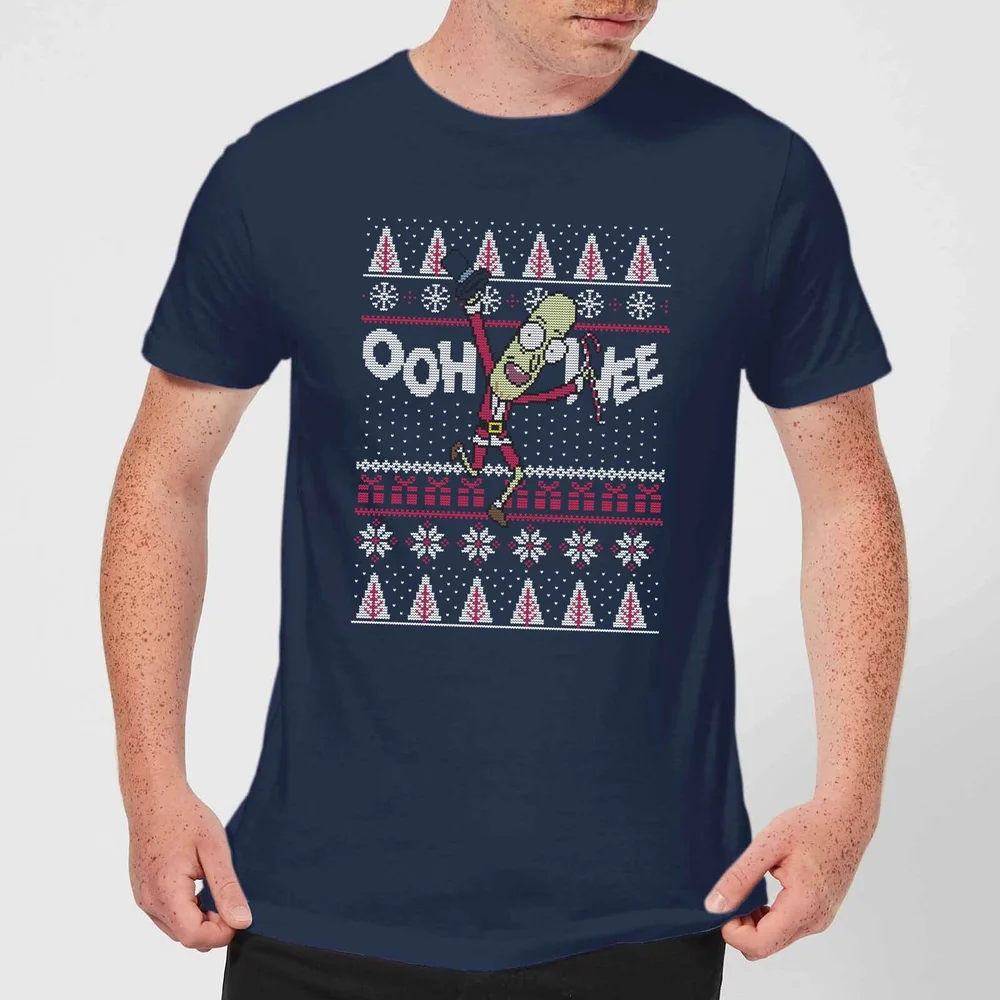 Rick and Morty Ooh Wee Men's Christmas T-Shirt - Navy - S Image 1