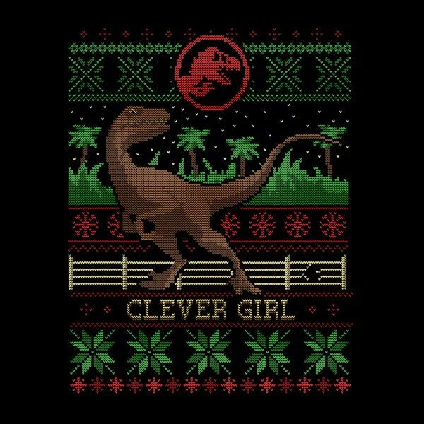 Jurassic Park Clever Girl Women's Christmas T-Shirt - Black