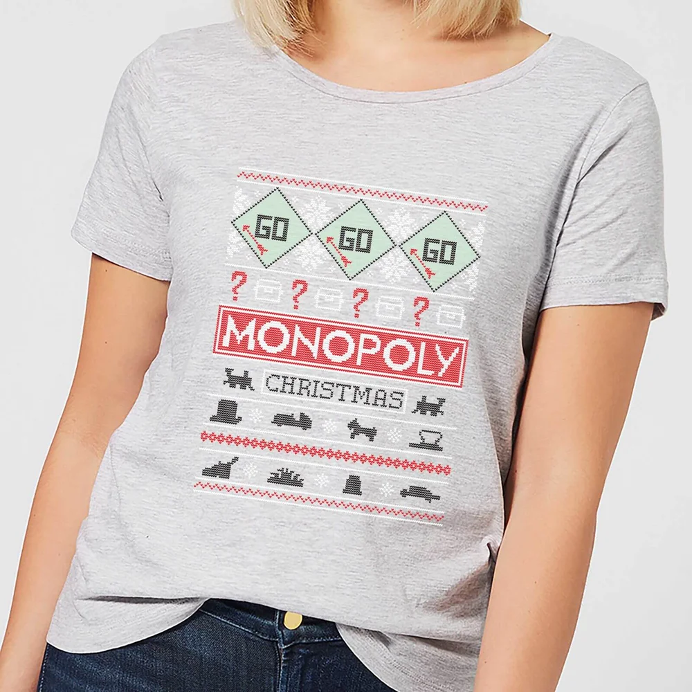 Monopoly Women's Christmas T-Shirt - Grey - XS Image 1