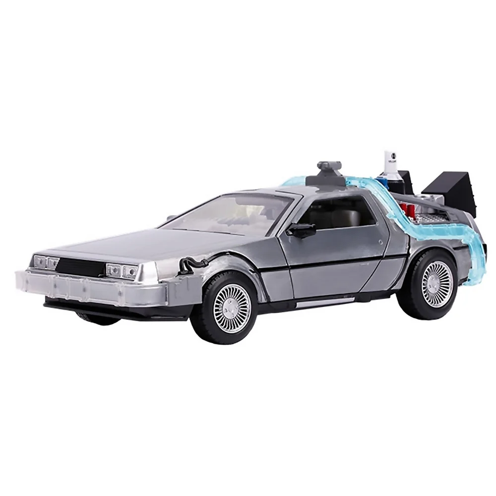 Jada Back to the Future: Part II Die Cast 1:24 DeLorean Time Machine with Working Lights Image 1