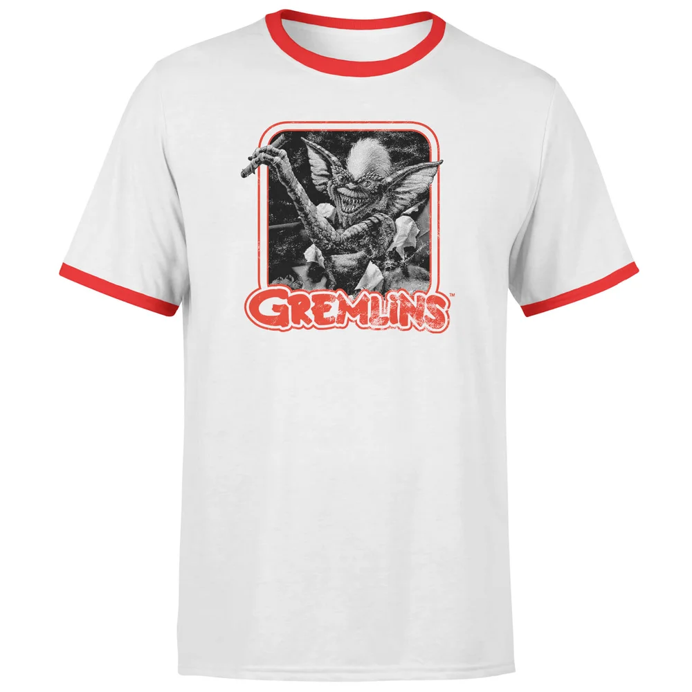 Gremlins Retro T-Shirt - White/Red Ringer - S Image 1