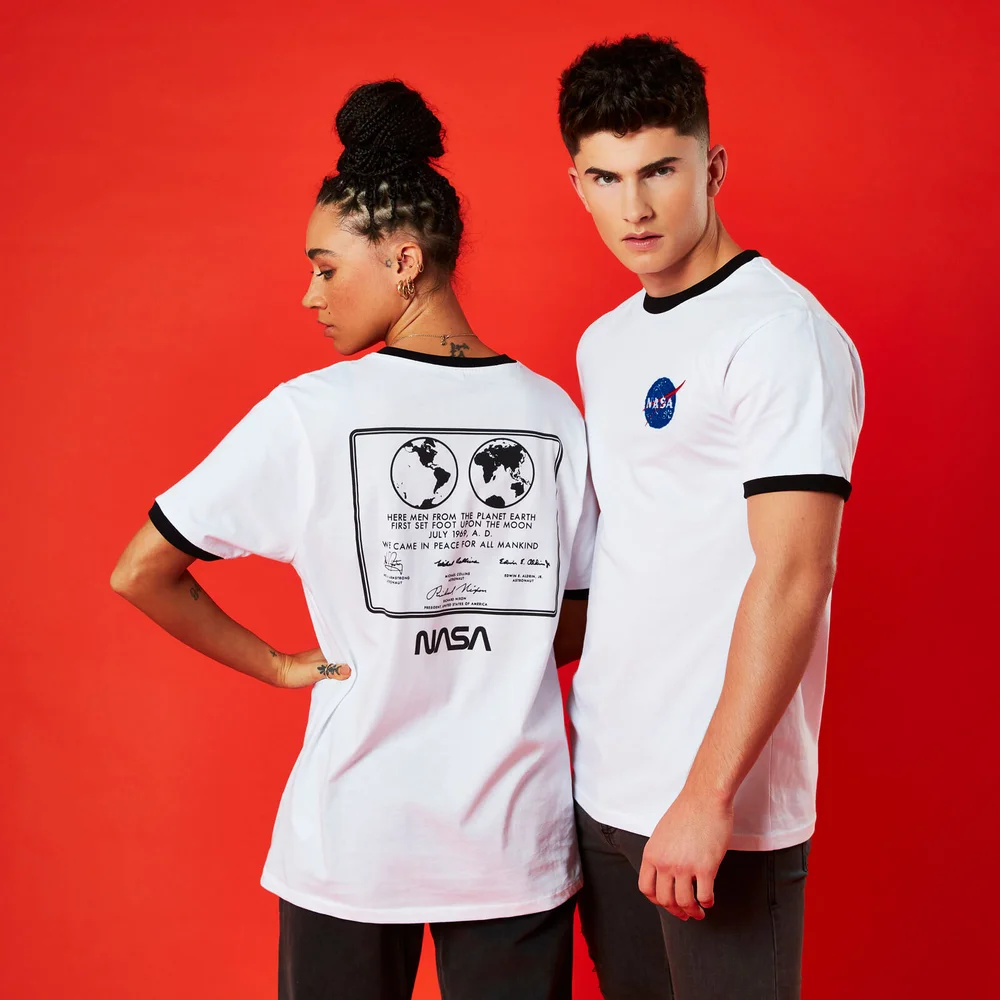 NASA 1969 T-Shirt - White / Black Ringer - L Image 1