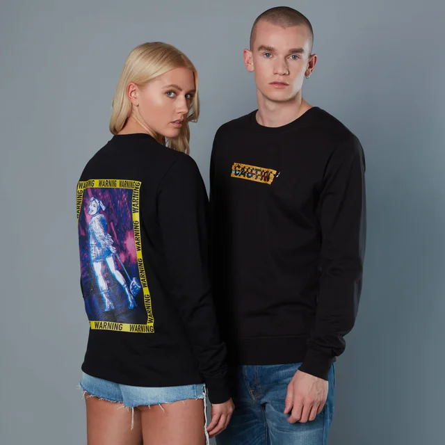 Harley Quinn Caution Sign Unisex Birds of Prey Sweatshirt - Black