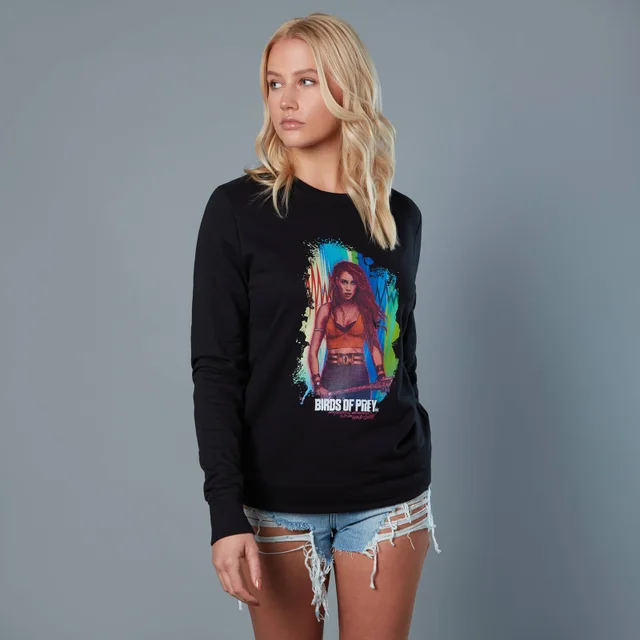 Black Canary Acylic Background Unisex Birds of Prey Sweatshirt - Black