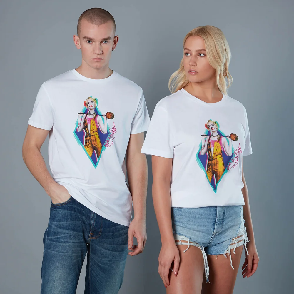 Harley Quinn and Wooden Mallet Unisex Birds of Prey T-Shirt - White - S Image 1