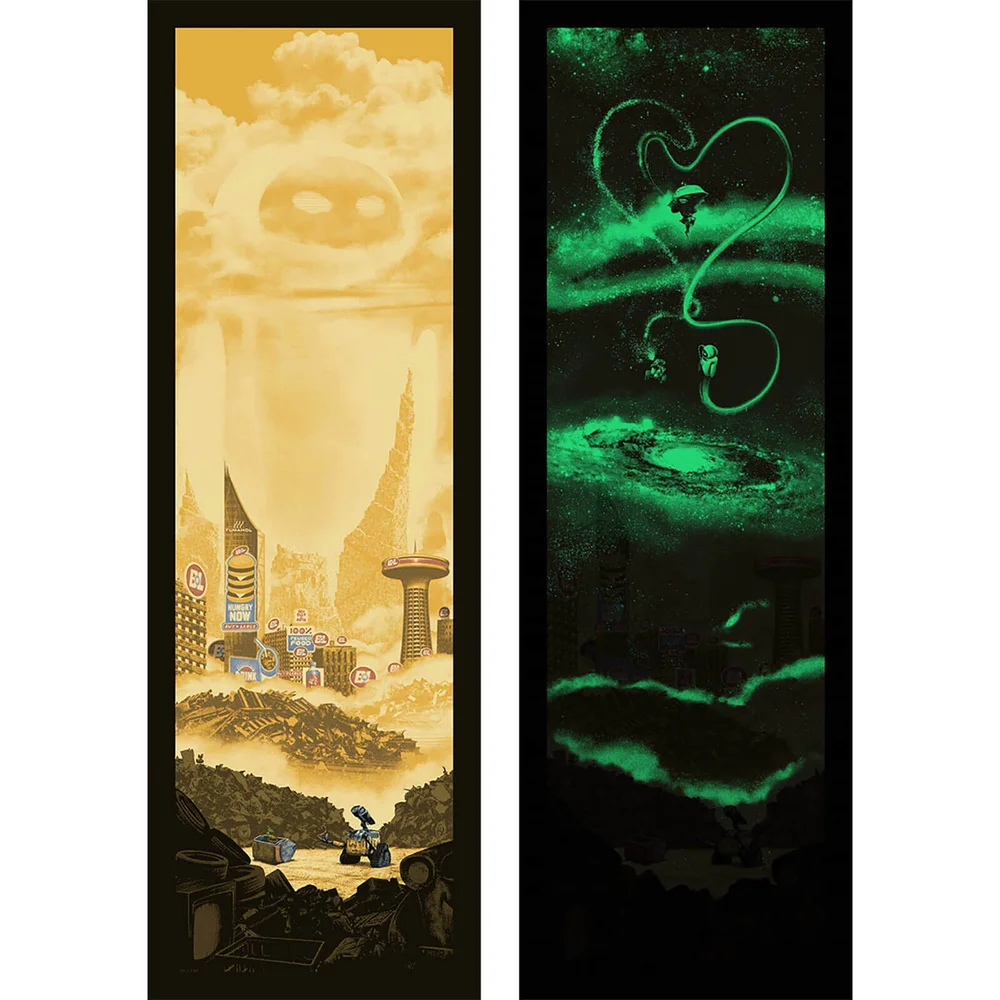 Wall-E "Out There" by Mark Englert Limited Edition Screenprint Print - Glow in the Dark Image 1