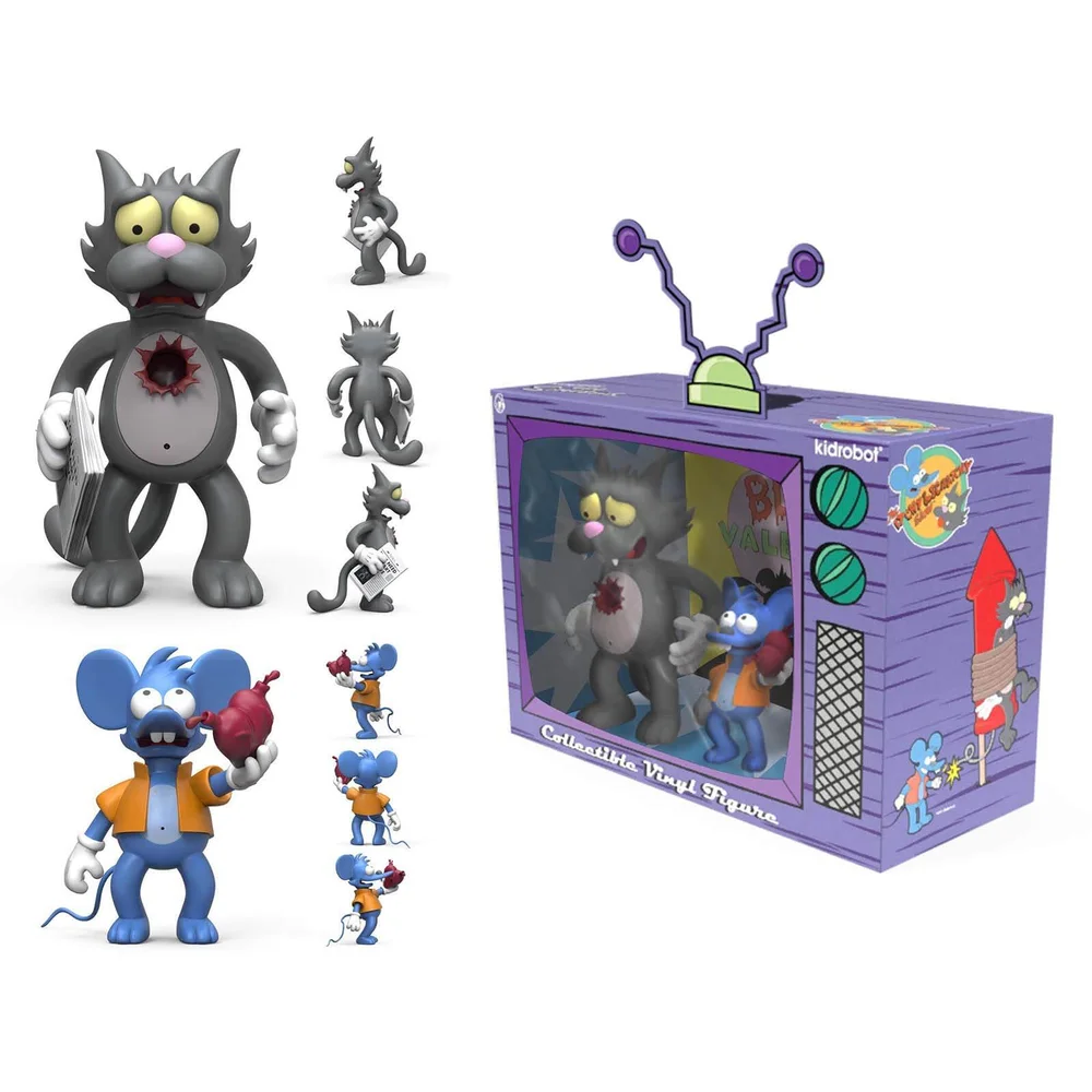 Kidrobot The Simpsons Itchy and Scratchy Medium Vinyl Figures Image 1