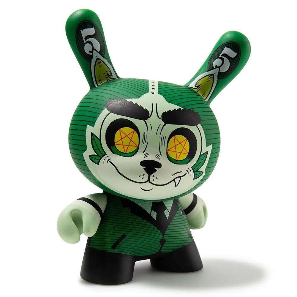 Kidrobot Cash Wolf Green by Josh Divine 5 Inch Dunny Vinyl Figure Image 1
