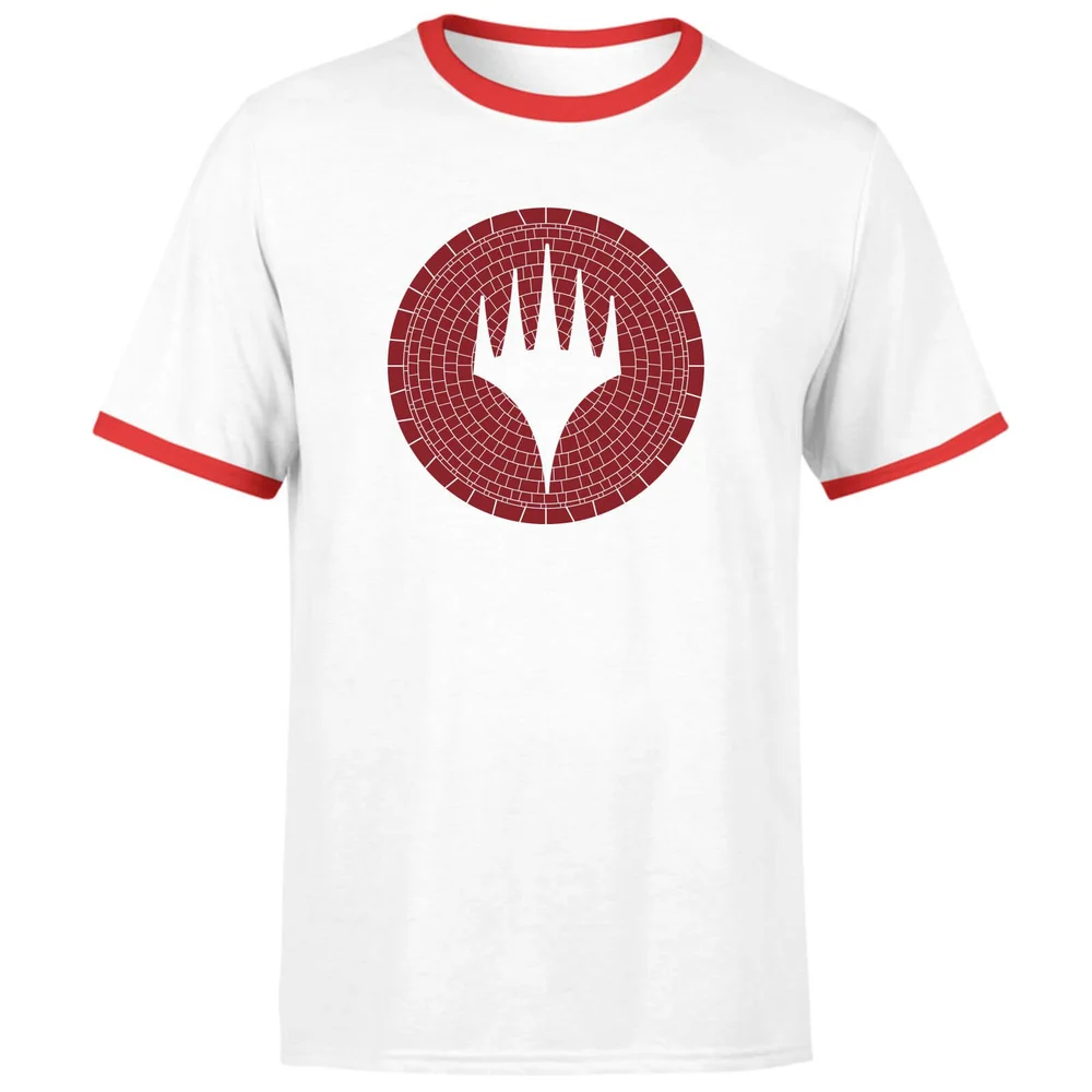 Magic: The Gathering Theros: Beyond Death Planeswalker Symbol Unisex Ringer T-Shirt - White/Red - S Image 1