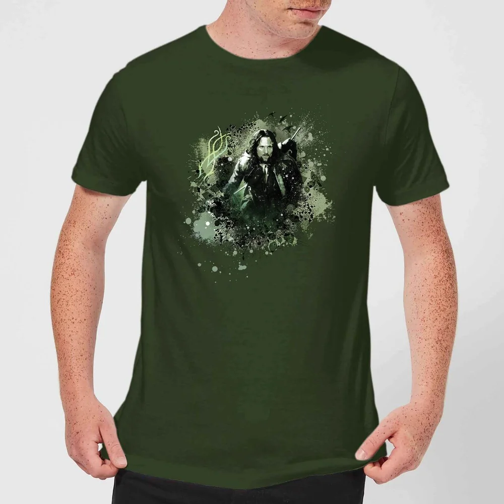 The Lord Of The Rings Aragorn Colour Splash Men's T-Shirt - Forest Green - S Image 1