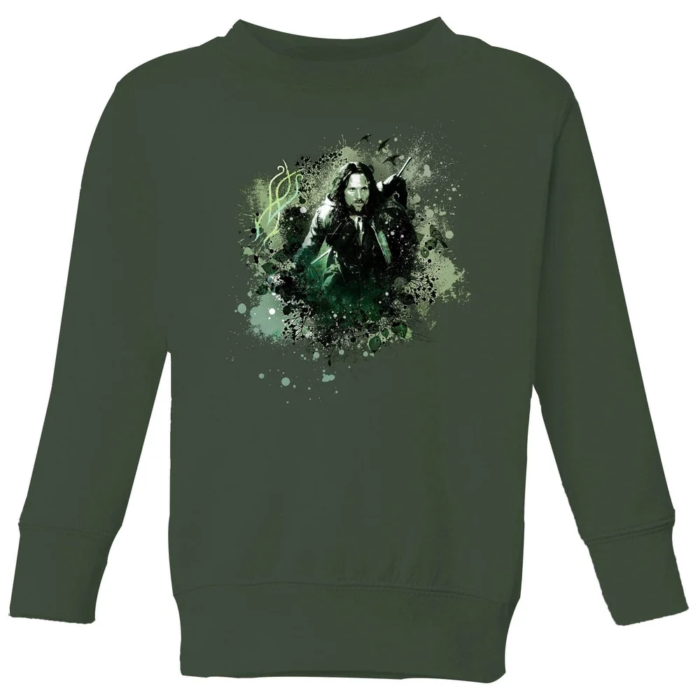 The Lord Of The Rings Aragorn Colour Splash Kids' Sweatshirt - Forest Green - 3-4 Years Image 1