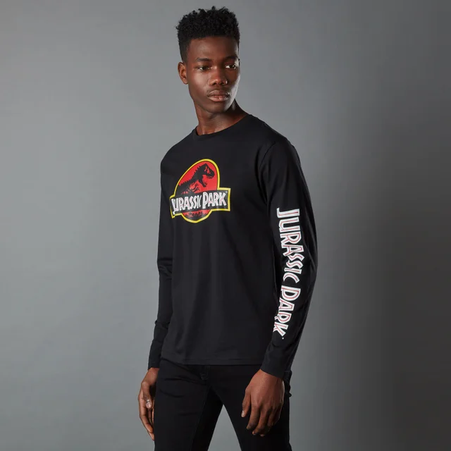 Jurassic Park Primal Classic Logo Unisex Long Sleeved T-Shirt - Black