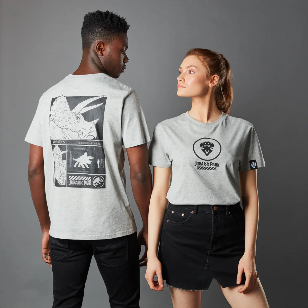 Jurassic Park Primal Triceratops Unisex T-Shirt - Grey - S Image 1