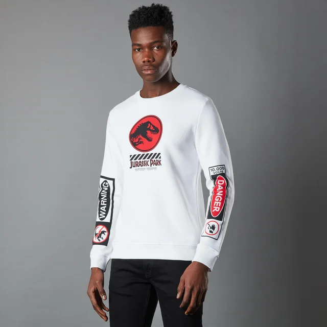 Jurassic Park Primal Warning Unisex Sweatshirt - White