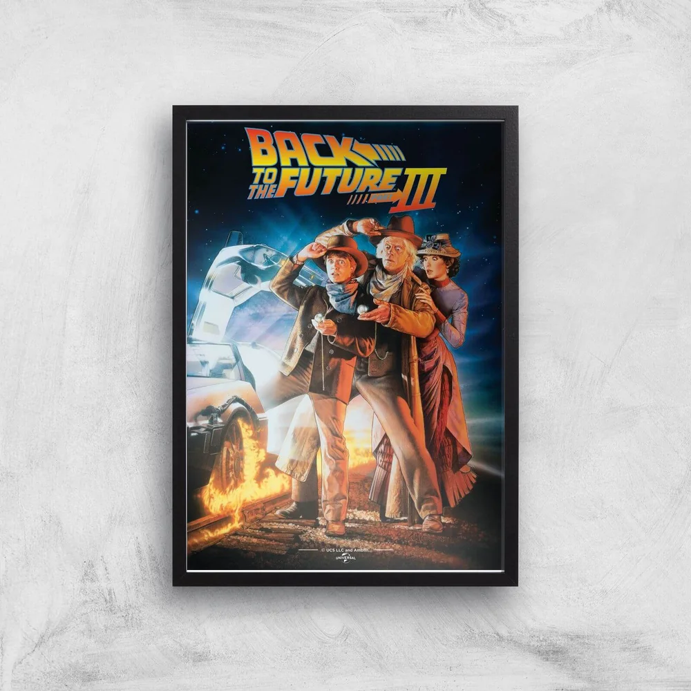 Back To The Future Part 3 Giclee Art Print - A4 - Black Frame Image 1