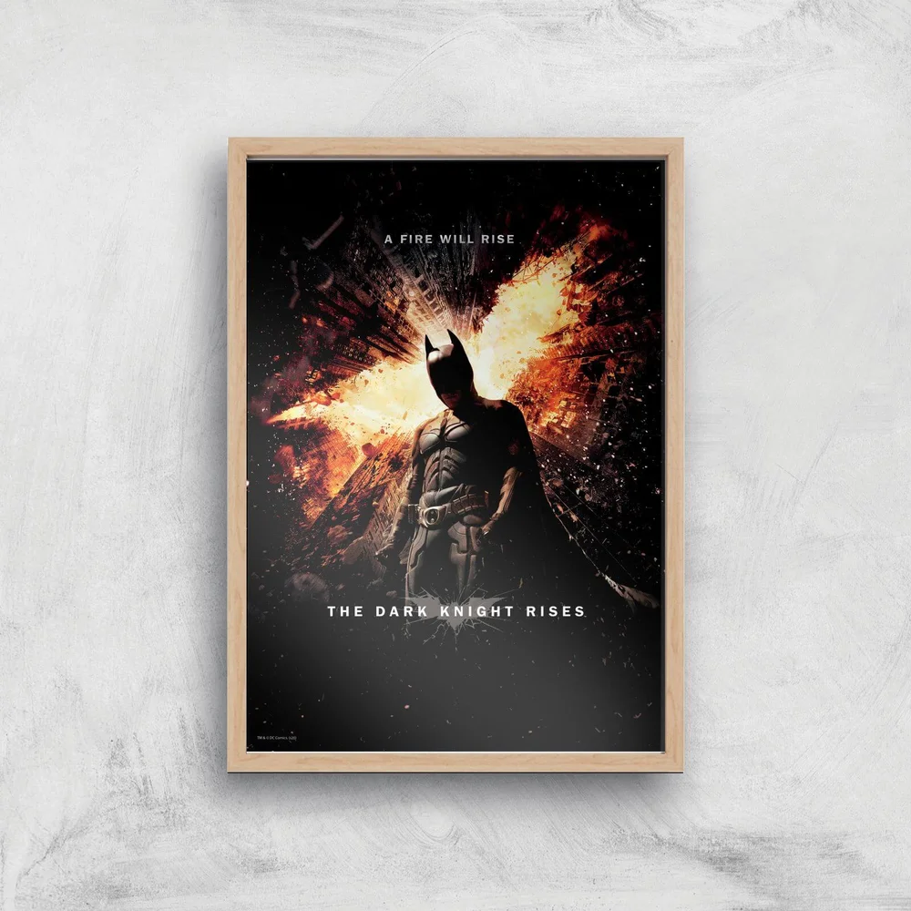 The Dark Knight Rises Giclee Art Print - A3 - Wooden Frame Image 1