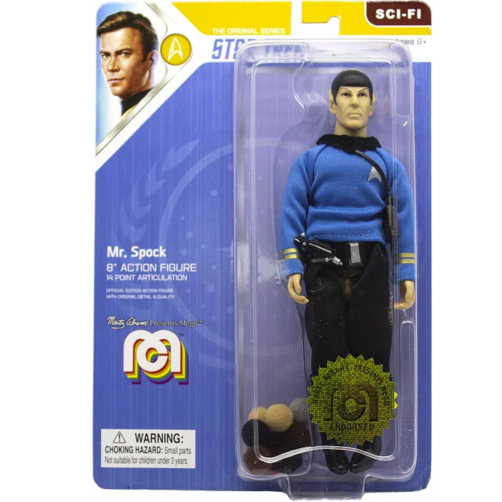 Mego Star Trek - Mr. Spock - Blue Shirt and Tribbles 8 Inch Action Figure Image 1