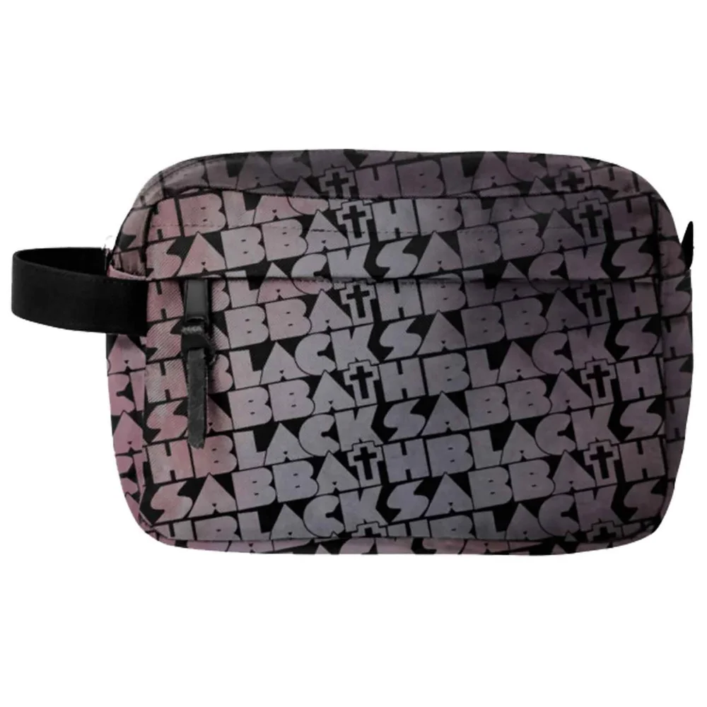 Rocksax Black Sabbath Distress Cross Wash Bag Image 1