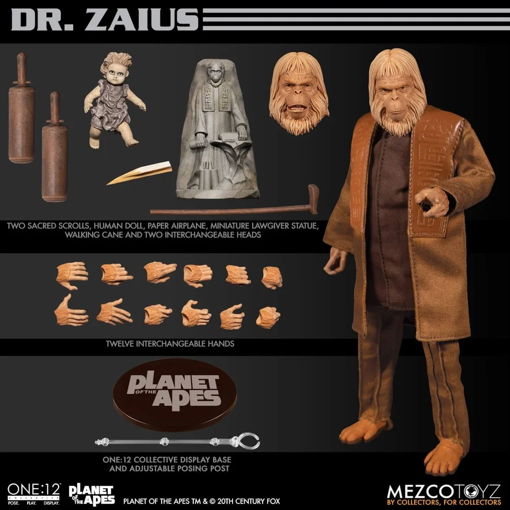 Mezco One:12 Collective Planet of the Apes (1968) Dr. Zaius Action Figure Image 1