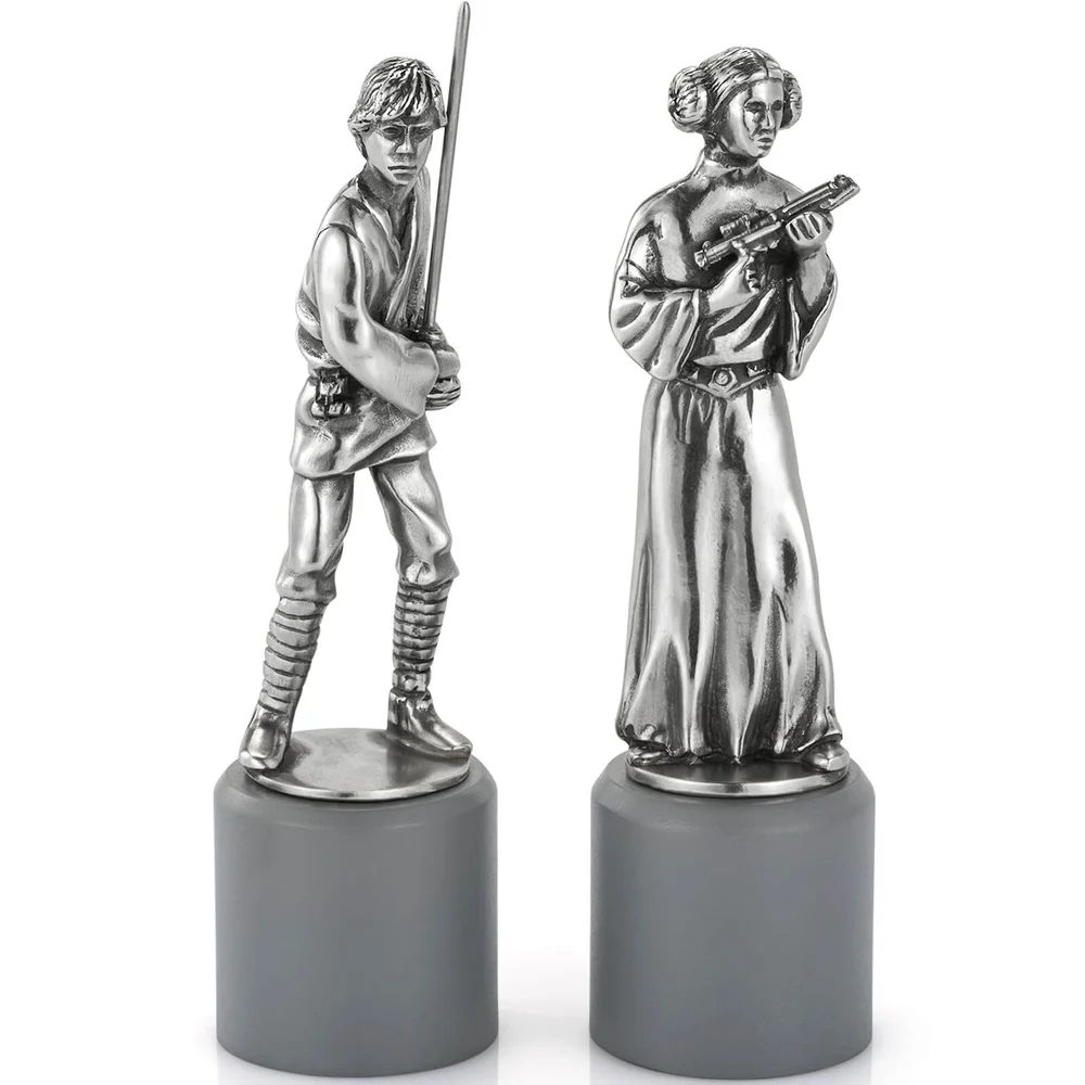 Royal Selangor Star Wars Pewter Chesspieces - Luke and Leia (King/Queen) Image 1