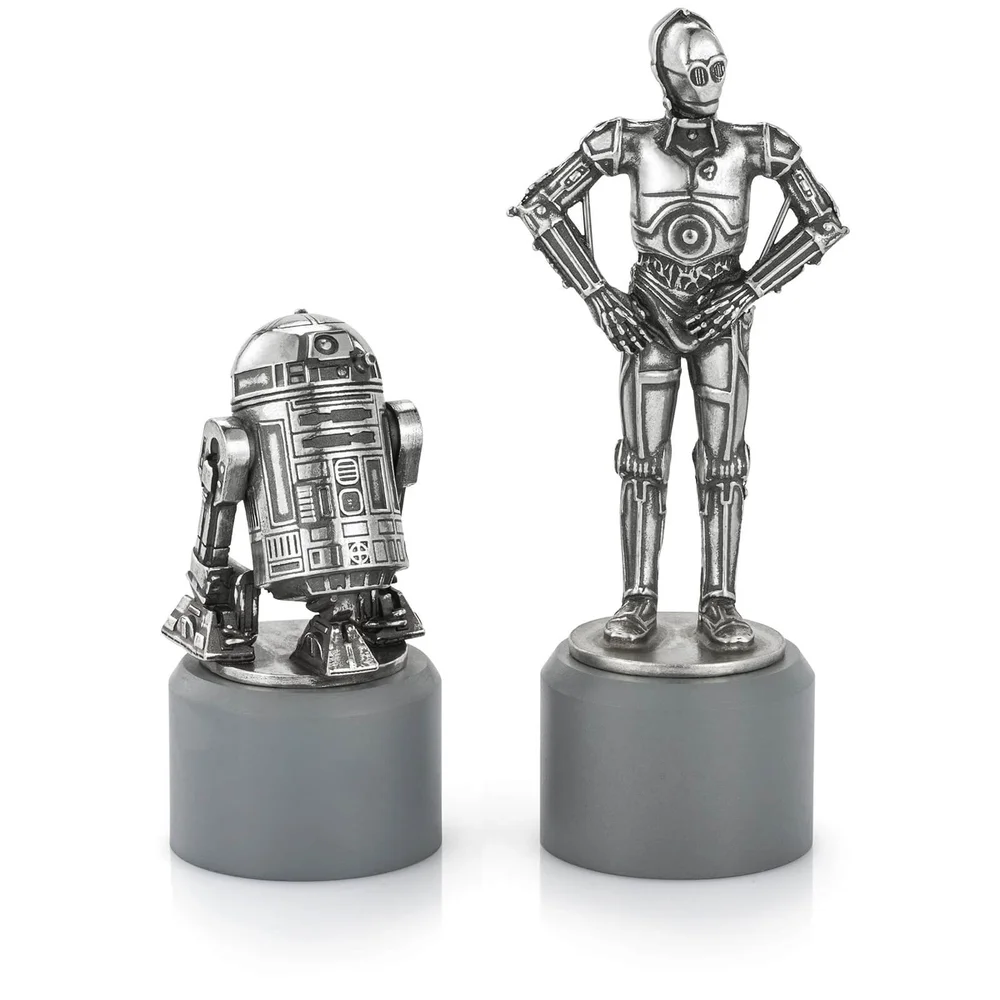 Royal Selangor Star Wars Pewter Chesspieces - R2D2 and C3PO (Knight) Image 1