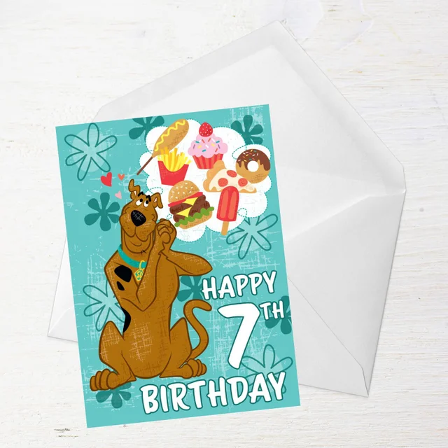 Scooby Doo 7th Birthday Greetings Card