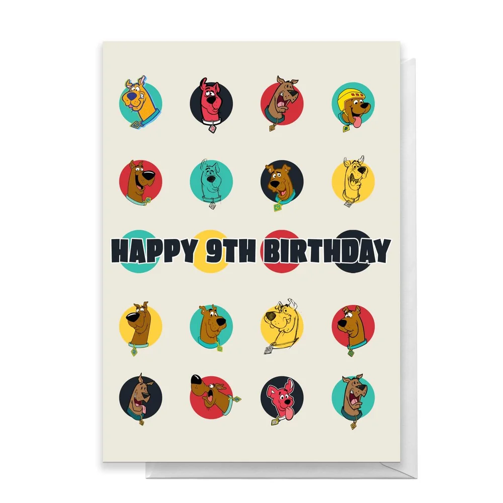 Scooby Doo 9th Birthday Greetings Card - Standard Card Image 1