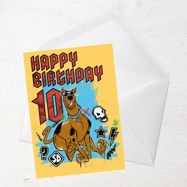 Scooby Doo 10th Birthday Greetings Card