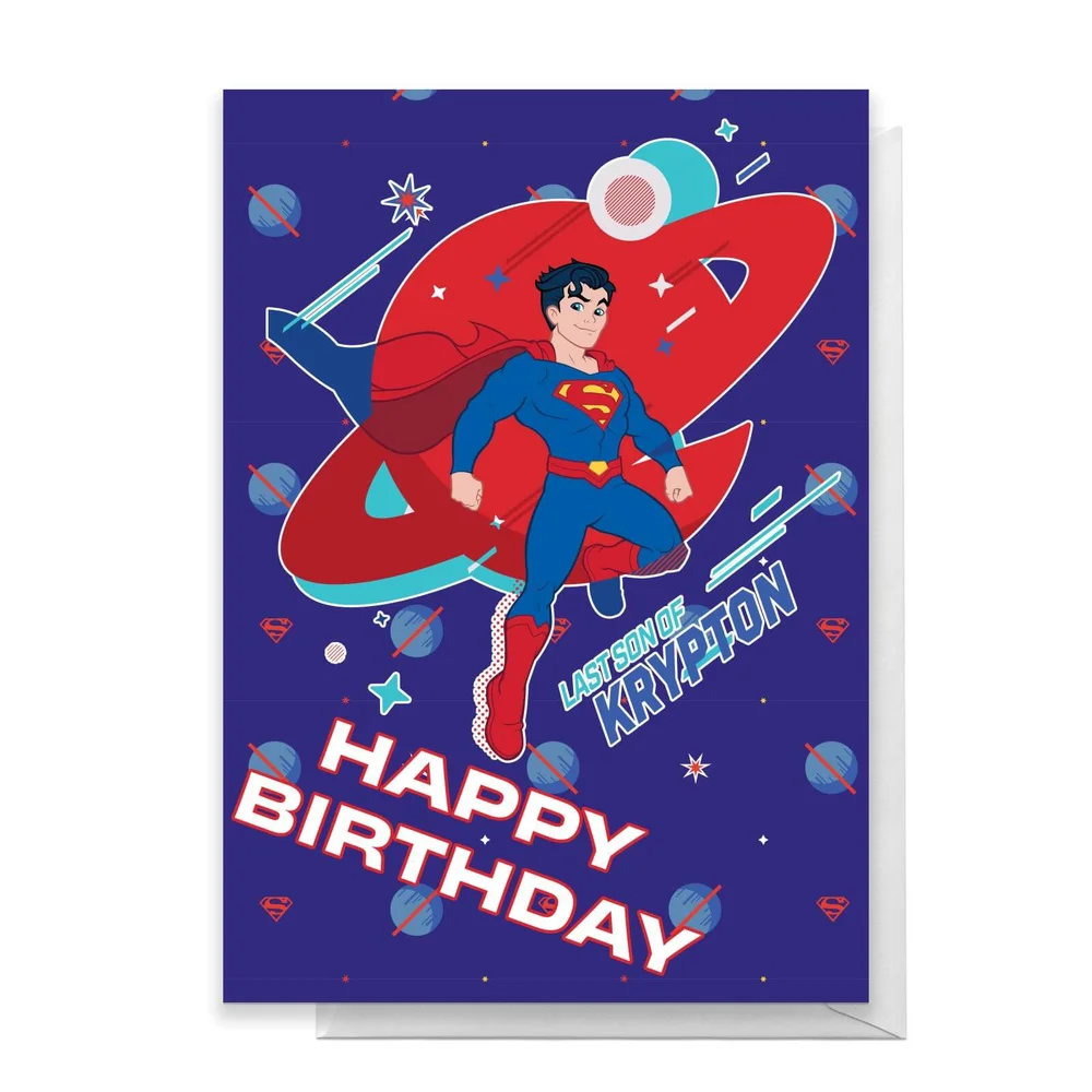 Superman Krypton Happy Birthday Greetings Card - Standard Card Image 1