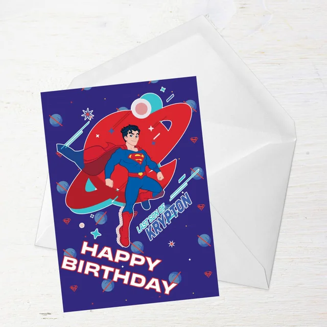 Superman Krypton Happy Birthday Greetings Card