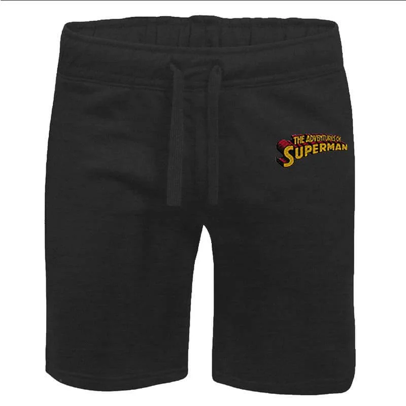 DC Superman Embroidered Unisex Jogger Shorts - Black - S Image 1