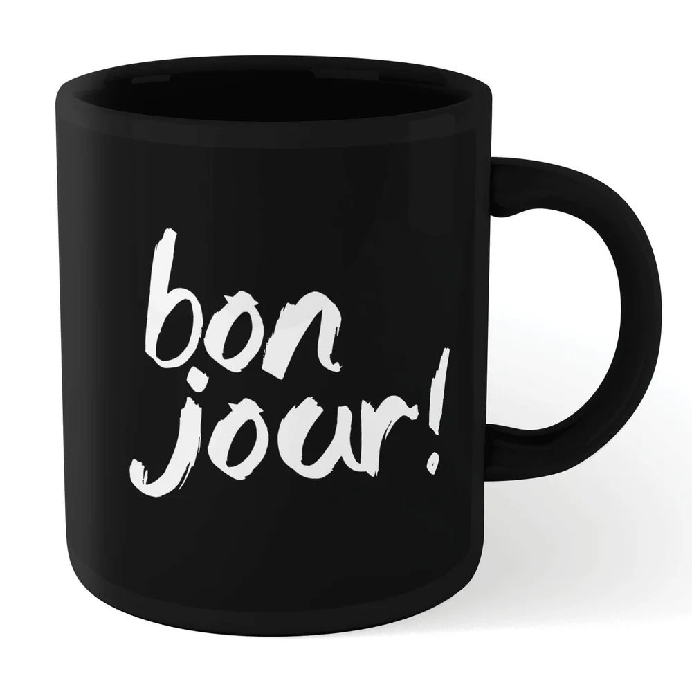 The Motivated Type Bonjour! Mug - Black Image 1