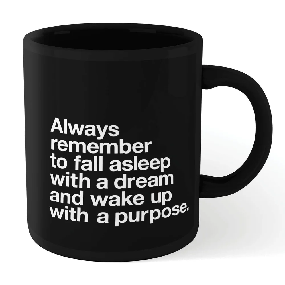 The Motivated Type Fall Asleep With A Dream Mug - Black Image 1