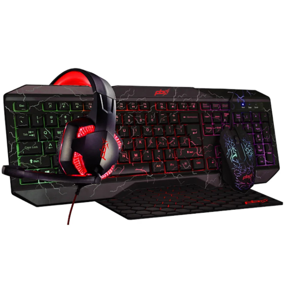 Ruckus 4 in 1 Pro Gaming Kit Headphones, Keyboard, Mouse and Mousepad Image 1