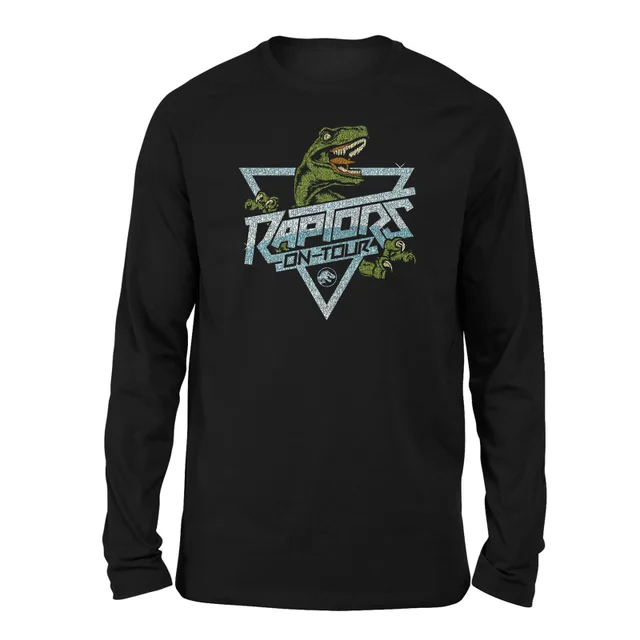 Jurassic Park Raptors On Tour Stroke Unisex Long Sleeved T-Shirt - Black