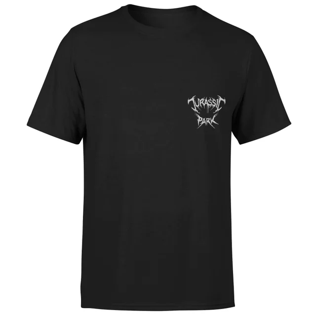 Jurassic Park Jurassic Park Death Metal Embroidered Logo Unisex T-Shirt - Black