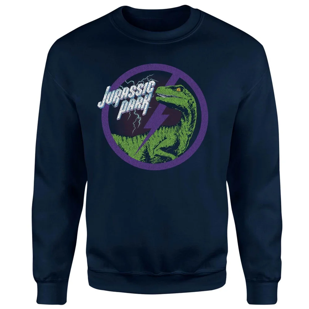 Jurassic Park Raptor Bolt Sweatshirt - Navy - S Image 1