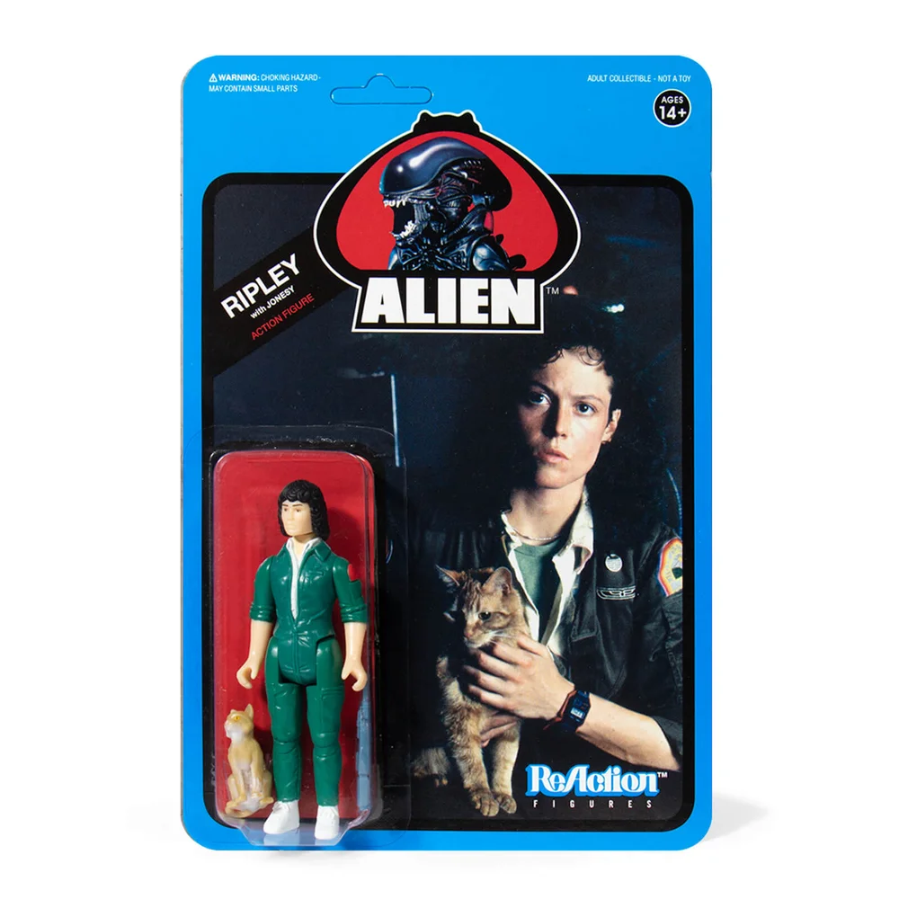 Super7 Alien ReAction Figure - Ripley with Jonesy (Blue Card) Image 1