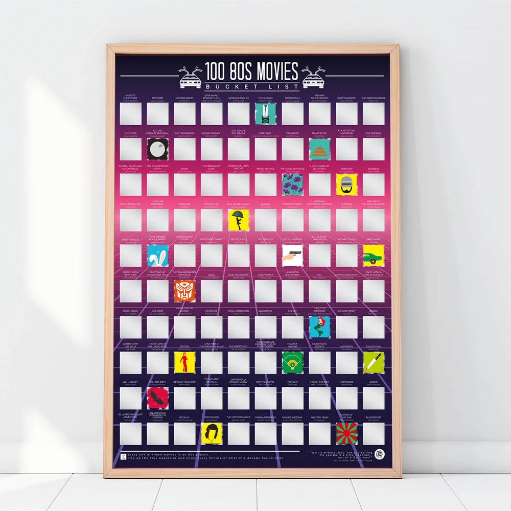 100 80s Movies Bucket List Scratch Poster Image 1