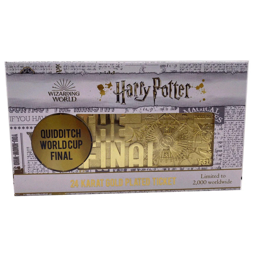 Harry Potter 24K Gold Plated Quidditch World Cup Ticket Limited Edition Replica - Zavvi Exclusive Image 1