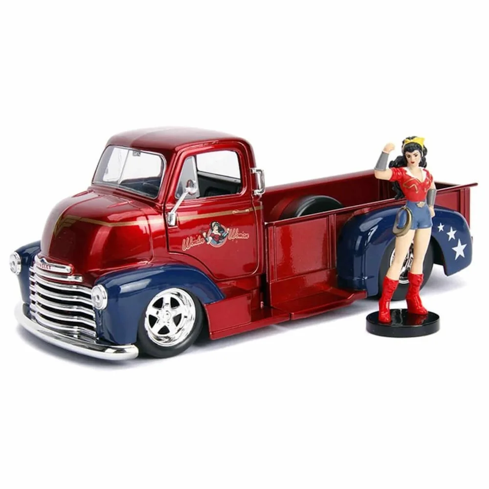 Jada Diecast 1:24 1952 Chevy COE Pickup with Wonder Woman Figure Image 1