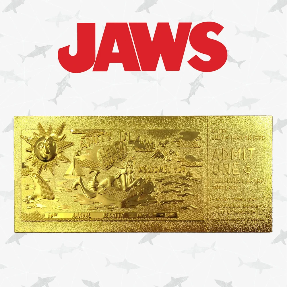 Jaws 24k Gold Plated Annual Regatta Entry Limited Edition Replica Ticket - Zavvi Exclusive Image 1