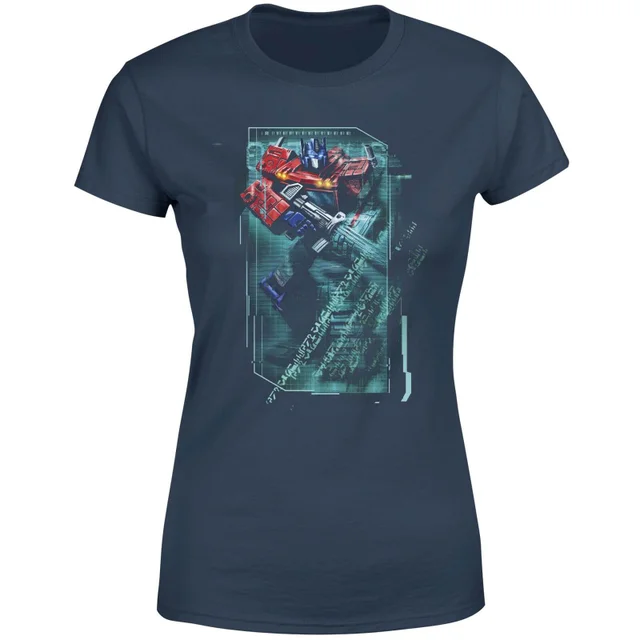 Transformers Optimus Prime Tech Women's T-Shirt - Navy