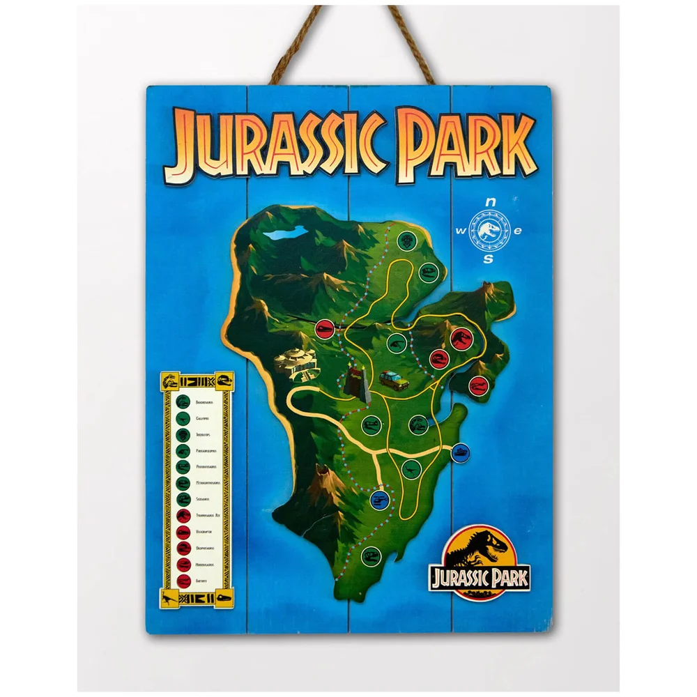 Doctor Collector Jurassic Park Nublar Island Map WoodArts 3D Image 1