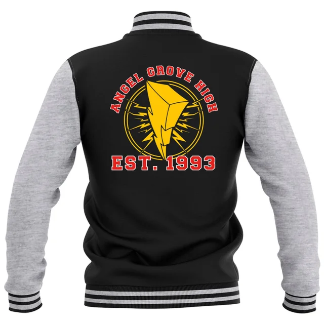 Power Rangers Bolt Patch Varsity Jacket - Black