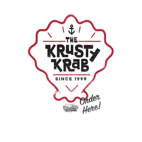 Spongebob Krusty Krab Unisex Ringer T-Shirt - White / Red