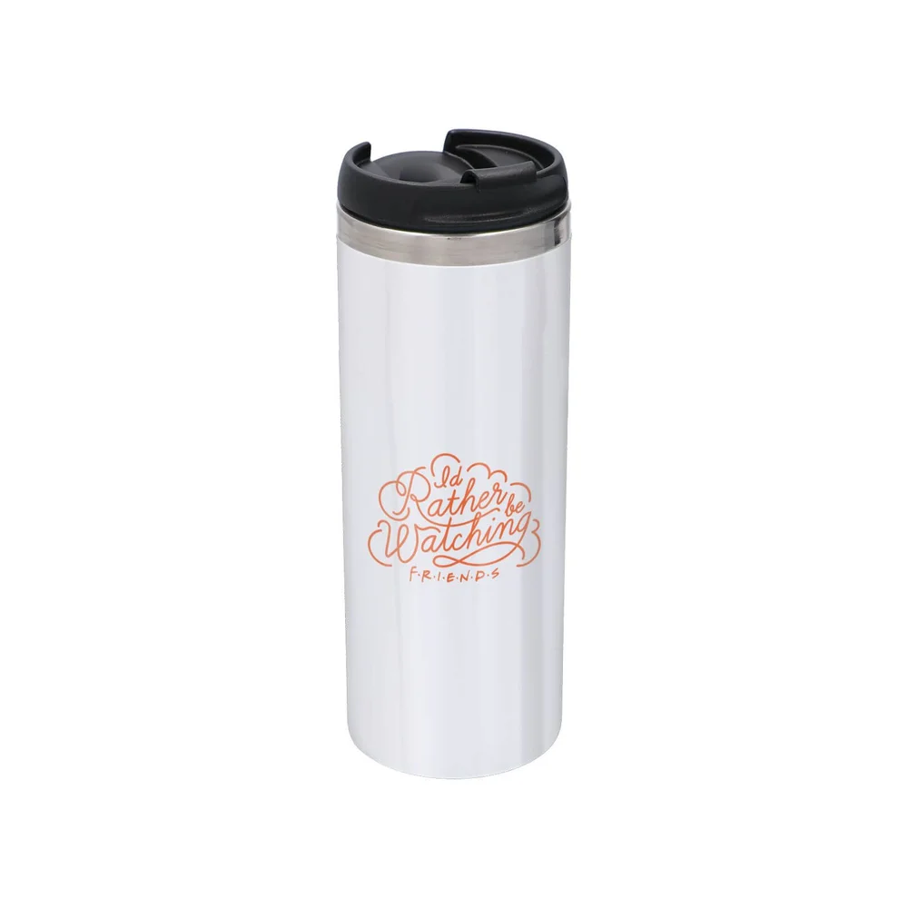 Friends I'd Rather Be Watching Colour Stainless Steel Thermo Travel Mug - Metallic Finish Image 1